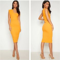 Doll, Add A Splash Of Color To Your Weekend Wardrobe With This Next Level Yellow Dress, The Perfect Piece For Special Occasions And Everything In Between. Featuring A Yellow Hue Material With A Draped One Shoulder Detail And A Figure-Skimming Bodycon Fit. Bright Vibes Are So In Right Now And This One Shoulder Dress Is Giving Us All The Chic Vibes This Season. Style This Dress With Strappy Heels And A Pendant Necklace For A Look That Will Have Heads Turning. Length Approx 108cm/42.5" (Based On A Yellow Midi Bodycon Dress For Party, Yellow One-shoulder Mini Dress, Yellow Sheath Bodycon Party Dress, Yellow Midi Mini Dress For Evening, Yellow One-shoulder Mini Dress For Cocktail, Yellow Knee-length Bodycon Dress, Yellow One-shoulder Cocktail Mini Dress, Yellow One Shoulder Cocktail Mini Dress, Yellow One-shoulder Midi Dress For Party