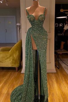 Looking for a stunning dress for your event? Check out this spaghetti-straps long prom dress at ballbella.com, fast delivery worldwide, extra coupons to save a heap. Sequin Prom Dresses Mermaid, Sequin Prom Dress, Sequin Prom Dresses, Prom Dresses Online, Looks Chic