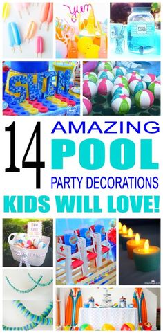 Pool Party Decoration Ideas, Pool Party Cakes, Pool Party Games, Pool Party Themes, Pool Party Kids, Party Decoration Ideas, Swim Party, Pool Party Decorations, Pool Birthday