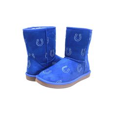 Flaunt your team pride in fabulous style with these Indianapolis Colts boots from Cuce. Designed with vibrant team graphics enhanced by flatlock stitching and a vibrant colorway, these shoes instantly upgrade any outfit. The faux fur lining makes them a great option for chilly Indianapolis Colts game days.Flaunt your team pride in fabulous style with these Indianapolis Colts boots from Cuce. Designed with vibrant team graphics enhanced by flatlock stitching and a vibrant colorway, these shoes in Sporty Blue High-top Boots, Blue Sporty Boots For Sports, Blue High-top Boots For Sports, Sporty Blue Boots With Round Toe, Fabulous Style, Slip On Boots, Indianapolis Colts, Faux Suede, Screen Printing