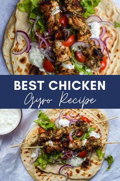 the best chicken gyro recipe on a tortilla