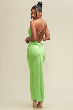 Content & Care • 95% Polyester 5% Spandex• Imported• Dry Clean Recommended Model’s Profile• Height 5'5 125lbs Please see size chart for information on the fit Green Satin Gown, Green Satin Maxi Dress, Casual Beach Wear, Maxi Gown Dress, Satin Gown, Satin Maxi, Satin Maxi Dress, Green Satin, Always Love You