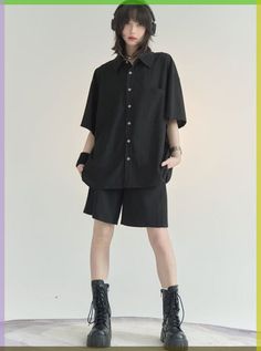 Upgrade your summer wardrobe with these 10 stunning summer dresses for 2024. Perfect for any occasion, these dresses are a must-have this season! 🌸👗 Black And White Outfits Tomboy, Boyish Women Outfits, Outfits To Wear With Overalls, Cool School Uniforms Street Styles, Turtleneck With Tshirt, Tomboy Shirt Outfit, Gothic 90s Grunge Fashion, Turtle Neck Under Button Up Shirt, Female Baggy Clothes