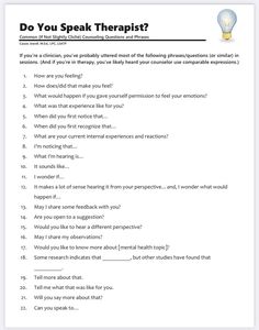 Questions To Ask As A Therapist, Talk Therapy Activities, Emotionally Focused Individual Therapy, Licensed Clinical Mental Health Counselor, Therapeutic Communication Techniques, Crisis Intervention Social Work, Psychology Questions To Ask, Therapist Must Haves, Clinical Supervision Activities