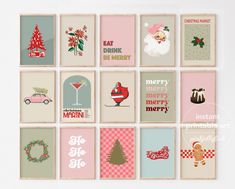 a collage of christmas cards with different designs