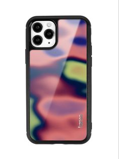 an iphone case that has been designed to look like colorful liquid