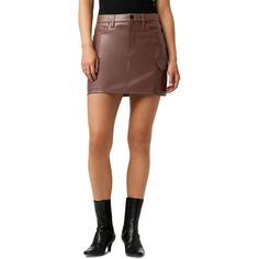 Manufacturer: Hudson Style Type: Mini Skirt Collection: Hudson Sleeve Length: Material: 100% Polyurethane Fabric Type: Faux Leather Specialty: Utility Sku: BH5693301 Size: 27.  Color: Brown.  Gender: female.  Age Group: adult. White Jean Skirt, Short Mini Skirt, Skirt Collection, Cargo Mini Skirt, Calvin Klein Jeans Women, High Waisted Pleated Skirt, Cargo Short, Denim Skirt Women, Women Skirts