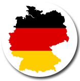 the german flag is shown on a white button with an image of germany in black and yellow