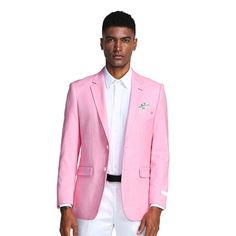 Explore our Pink Slim Fit Notch Lapel Blazer, a modern interpretation of timeless elegance. This blazer showcases a classic notch lapel, fastened with 2-front buttons, and offers a solid design for a clean and sharp appearance. Practical flap pockets, accompanied by a chest pocket, provide functionality while intricate interior pic-stitching adds an element of detail. Slim fit for a modern, tailored look Notch lapel 2 front buttons for a classic closure Interior pic-stitching enhances the jacket Slim Fit Blazer, Lapel Blazer, Slim Fit Blazers, Pink Solid, Fitted Blazer, Functional Storage, Formal Occasion, Flap Pocket, Chest Pocket