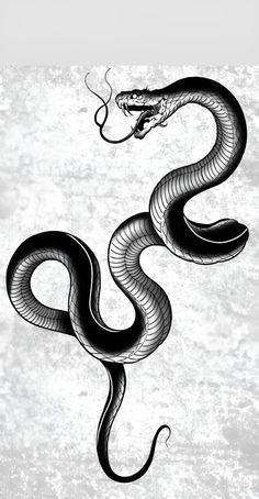 a black and white drawing of a snake