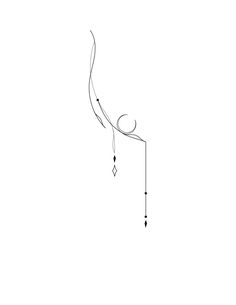 a black and white drawing of a wind chime