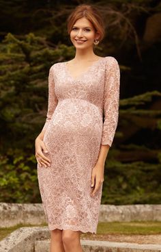 Pink Maternity Dress, Lace Maternity Dress, Skirt Ideas, Tiffany Rose, Pregnant Wedding, Pregnant Wedding Dress, Party Kleidung, Pregnancy Outfits, Wedding Dresses Plus Size