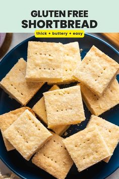 Gluten Free Shortbread Pinterest marketing image: thick, buttery, easy