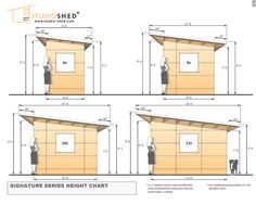 the side view of a shed with measurements