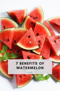 The benefits of watermelon cover everything from a healthy brain to the cells in your feet. Watermelon is super hydrating (92% water) and it is low in fat! Benefits include improving cardiovascular health, boosting immunity, and nourishing your eye health. Read all the benefits of this summer fruit staple for all of its overall health and wellness glory + some tasty watermelon recipes for a nice pool snack that is kid-friendly! #justaddwater #watermelon #watermelonbenefits Watermelon Nutrition Facts, Watermelon Health Benefits, Fruit Benefits, Watermelon Recipes, Healthy Fruits, Healthy Snacks Recipes, Health Remedies, Fruits And Veggies