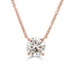 2.00ct Round Brilliant Cut Diamond Pendant Incredible 2, Mark Broumand, Round Brilliant Cut Diamond, Brilliant Cut Diamond, 18k Rose Gold, Diamond Pendant, Round Brilliant, Precious Metals, Diamond Cuts