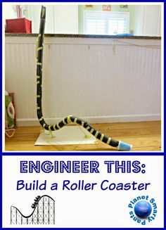 a roller coaster with the words engineer this build a roller coaster