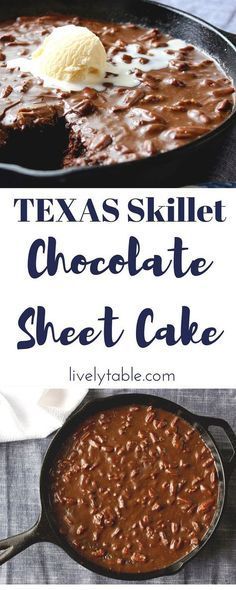 the texas skillet chocolate sheet cake is ready to be eaten