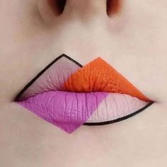 Drag Make-up, Graphic Makeup, Creative Eye Makeup, Neon Party, Pink Lipstick, Orange And Pink, Lip Art, Fantasy Makeup, Editorial Makeup