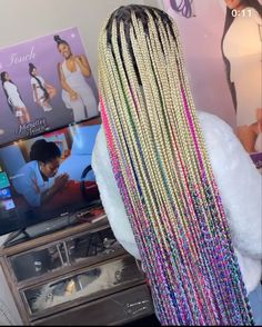 Brown And Pink Hair, Hair Braid Patterns, Colored Box Braids, Boy Braids Hairstyles, Braided Hair Tutorial, Braids For Boys, Big Box Braids