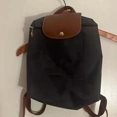 Longchamp Le Pliage Backpack In Black Nylon With Adjustable Straps Height 31cm (12.2 In) Width 24.5cm (9.65 In) Gusset 10cm (3.94 In). Longchamp Bags, Longchamp Le Pliage Backpack, Black Nylon, Longchamp Le Pliage, Black Nylons, Adjustable Straps, Bag Lady, Backpacks, Women Shopping