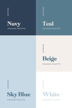 four different color palettes for logos