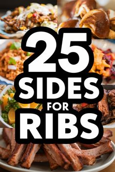 the cover of 25 sides for ribs is shown in black and white with text overlay