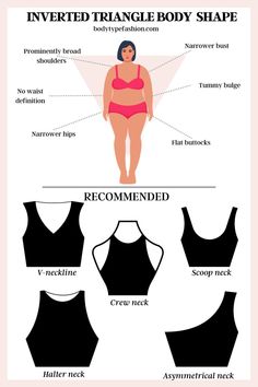 Inverted Triangle Neckline, Inverted Triangle Body Type, Inverted Triangle Body Shape Fashion, Triangle Outfits, Body Type Clothes, Fashion Styles Types, Rectangle Body Shape Outfits