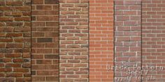 four different brick wall textures for photoshopped and textured with the text block patterns series iv