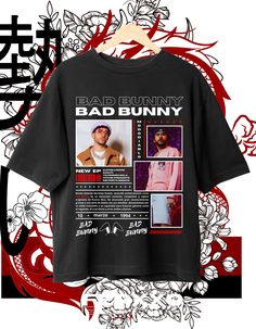 Bad Bunny, Drop Shoulder Tee, Planner Cover, Retro Stil, Shirt Design, Style Retro, Suits You, Album Covers, Retro Fashion