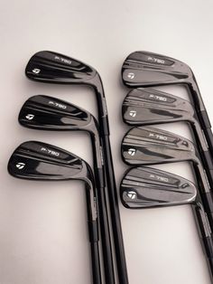 TaylorMade P790 2020 Black Iron Set / 4 - PW / Dynamic Gold 105 Stiff Flex - Replay Golf Random Golf Club, Home Golf Simulator, Golf Gadgets, Golf Club Shafts, Vintage Golf Clubs, Golf Trophies, New Golf Clubs, Ping Golf, Golf Pictures