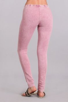 I love these!! Mineral wash leggings with elastic waistband. American made Cotton/Spandex 93/7 Jersey. Each item is hand-dyed, should expect variations. A closet necessity, Stay Sexy! Spring Acid Wash Stretch Pants, Stretch Acid Wash Pants For Spring, Spring Stretch Soft-washed Bottoms, Trendy Stretch Acid Wash Bottoms, Casual Pink Elastic Leggings, Trendy Pink Cotton Leggings, Rose Pink, American Made, Cotton Spandex