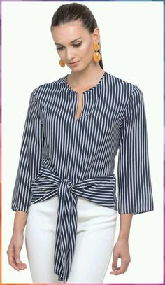 Work Looks, Mode Inspiration, Work Fashion, Blouse Styles, Sewing Dresses, Moda Fashion, Fashion Tops, Silk Blouse, Blouse Designs