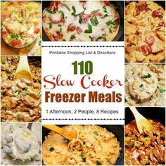 10 slow cooker freeze meals that are ready to be eaten