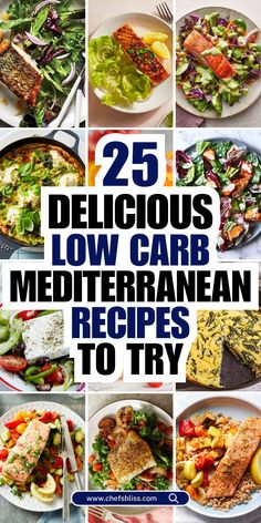 Low-carb Mediterranean recipes are a perfect way to enjoy the vibrant flavors of the Mediterranean while maintaining a healthy lifestyle. This cuisine, rich in fresh vegetables, lean proteins, seafood, and healthy fats, is naturally full of nutrient-dense, flavorful dishes that are both satisfying and low in carbohydrates. From zesty Greek salads and grilled meats to vegetable-packed stews and delicious dips, these 25+ low-carb Mediterranean recipes will help you stay on track with your health goals while indulging in the rich, bold flavors of the Mediterranean diet. Greek Low Carb Recipes, Mediterranean Diet Recipes For Lunch, Greek Diet Plan Mediterranean Recipes, Fast Mediterranean Recipes, Low Calorie Mediterranean Diet Recipes, Mediterranean Diet Recipes For Beginners Meal Plan, Mediterranean Diet Easy Recipes, Low Calorie Mediterranean Recipes, Mediterranean Diet Recipes Dinners Healthy Low Carb