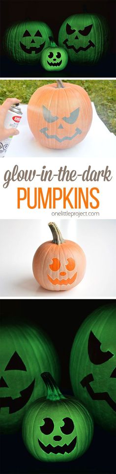 glow - in - the - dark pumpkins for halloween