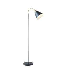 a black and white floor lamp on a white background