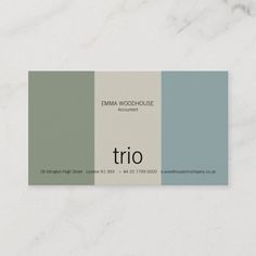 a business card with the word trio on it