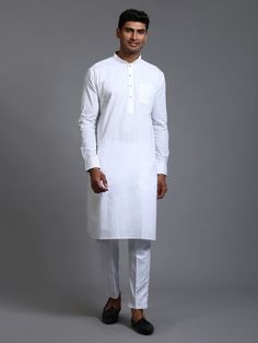 VM BY VASTRAMAY Men's White Cotton Blend Pathani Kurta with Pant Set Discover timeless elegance with our VM BY VASTRAMAY Men's White Cotton Blend Pathani Kurta with Pant Set. Crafted to perfection, this ensemble seamlessly blends traditional style with modern comfort. Elevate your wardrobe with this sophisticated outfit. Features Classic Pathani Kurta design Comfortable cotton blend fabric Includes matching pant Perfect for various occasions Specifications Color: White Material: Cotton Blend Available Sizes: S, M, L, XL, XXL Material & Care Material: Cotton Blend Care Instructions: Machine wash cold, gentle cycle. Tumble dry low. Warm iron if needed. Legal Disclaimer: The product is guaranteed to be 100% genuine. Product images are for illustrative purposes only. Images/packaging/ labels m Classic Cotton Kurta For Semi-formal Occasions, Classic Fitted Cotton Kurta, Classic Long Sleeve Sets For Eid, Pathani Kurta, Kurta Design, Cultural Events, Kurta With Pants, Matching Pants, Kurta Designs