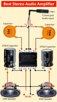 the diagram shows how to use audio amplifier