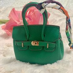 Birki Bag Micro Charm Green Faux Leather, Polyester Micro Bag : 8 X 3.5 X 10 Cm (3.14 X 1.37 X 3.93 In) Strap Length : 14 Cm (5.5 In) Key Charm, Purse Charm Gg Marmont Mini Bag, Teal Purse, Mini Sling Bag, Mini Backpack Purse, Micro Bag, Quilted Handbags, White Purses, Pink Handbags, Kate Spade Purse