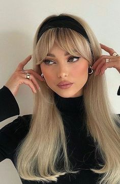 Haircuts For Long Hair, Haircuts With Bangs, 가을 패션, Hairstyles Haircuts, Blonde Highlights, Trendy Hairstyles