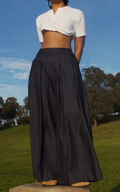 KHADIJAH WIDE LEG PANT Midnight Blue Denim High Waisted Wide Leg Pants, Wide Leg Pant, Midnight Blue, Wardrobe Staples, Wide Leg Pants, Maxi Skirt, Blue Denim, Wide Leg, High Waisted