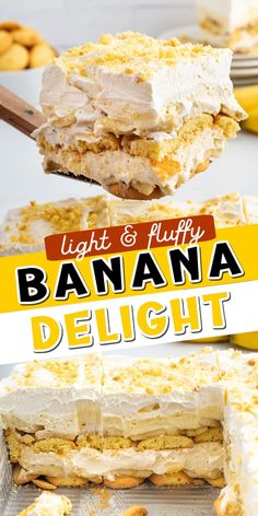 the banana delight dessert is ready to be eaten