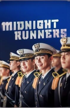 a group of men in uniform standing next to each other with the words midnight runners on it