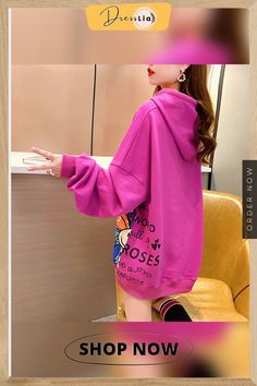 Autumn Design Print Letter Hoodies Women Cartoon Loose Lady Sweatshirt Causal Long Sleeves Korean Fashion Student Clothes Purple Long Sleeve Sweater With Letter Print, Purple Letter Print Sweatshirt, Student Clothes, Fashion Student, Women Cartoon, Autumn Design, Student Fashion, Fall Design, Cotton Style