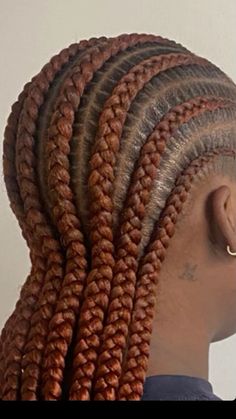 Scalp Braids For Black Women With Color, Colored Cornrows Black Women, Braid Styles For Black Women Cornrows, Copper Cornrows Braids, Coloured Cornrows, Braids Cornrows Black Women, Model Cornrows, Colored Cornrows