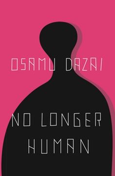 a pink poster with the words no longer human in black and white letters on it