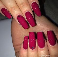 Her Nails, Nails Polish, I Love Nails, Coffin Nails Designs, Gorgeous Nails, Love Nails, Beauty Nails, Red Nails, Long Nails