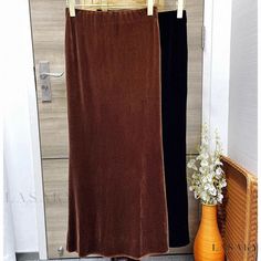 Lasaky - High-waisted Bodycon Maxi Skirt with Side Slit in Velvet Fabric - Shenzhen Nanyou Bodycon Maxi Skirt, Fish Tail, Blue Outfit, Sleeveless Maxi Dress, Types Of Skirts, High Waisted Denim, Blue Velvet, Shenzhen, Velvet Fabric